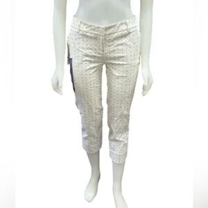 Dalia NWT Pants Cropped White/Black  Polka Dot Size 4